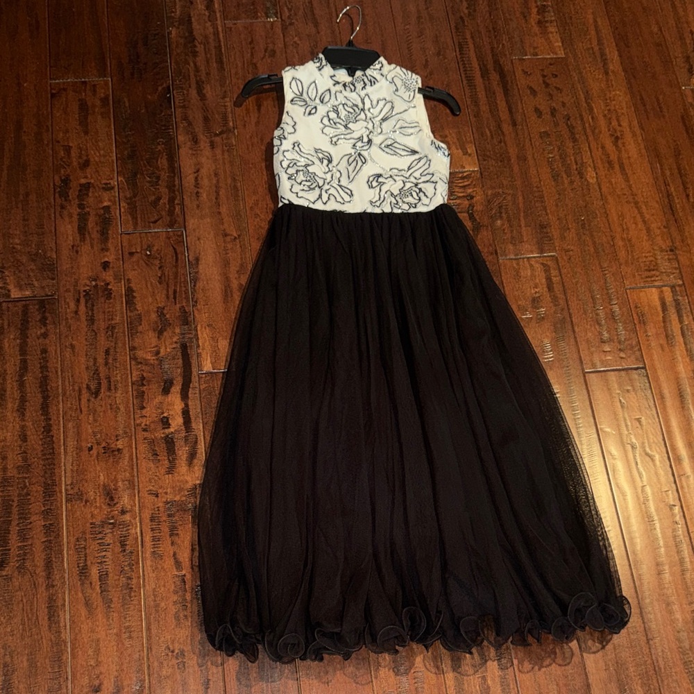 Speechless Black and White Floral Kids Dress